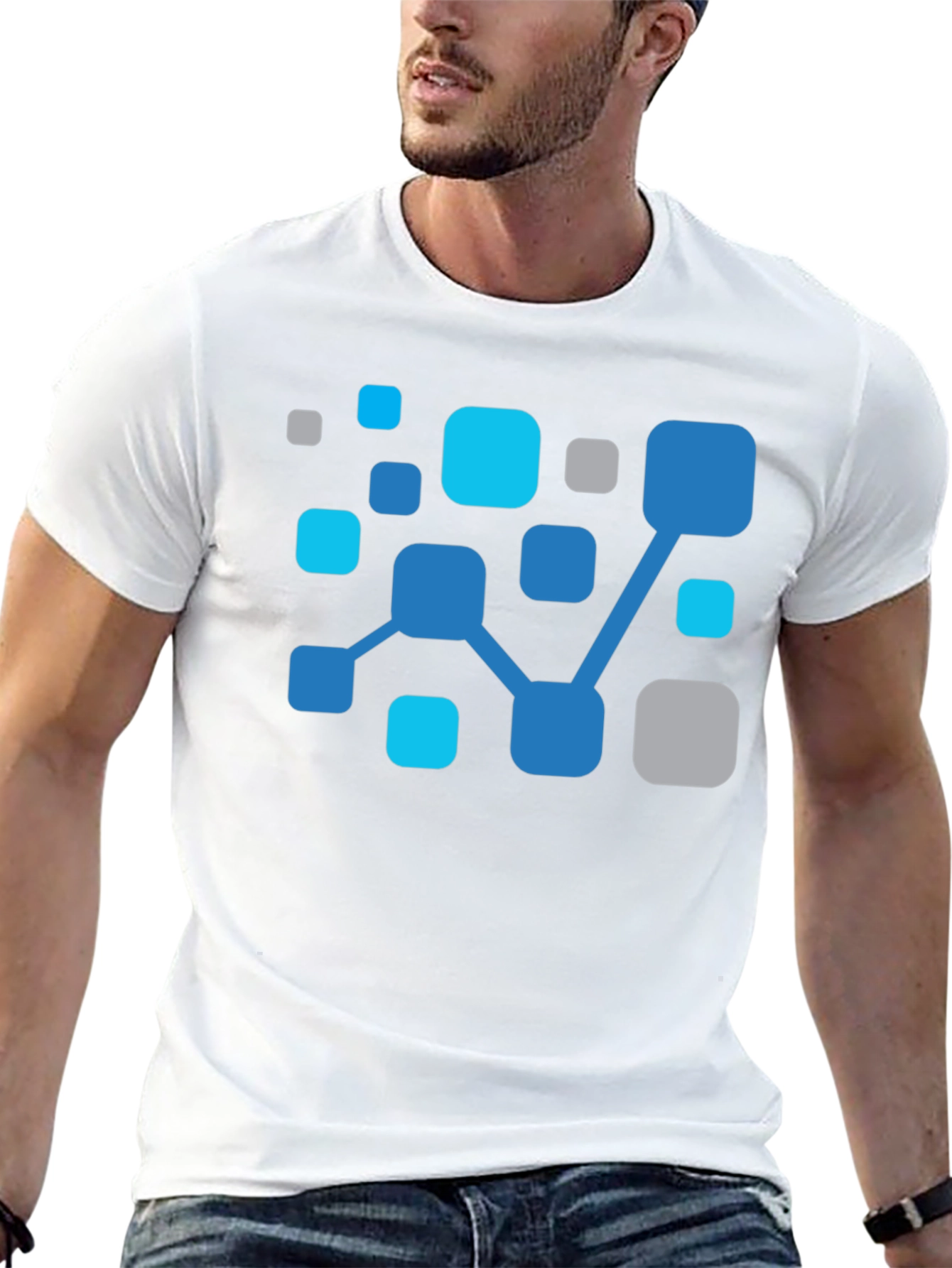 Abstract Network Black T-Shirt