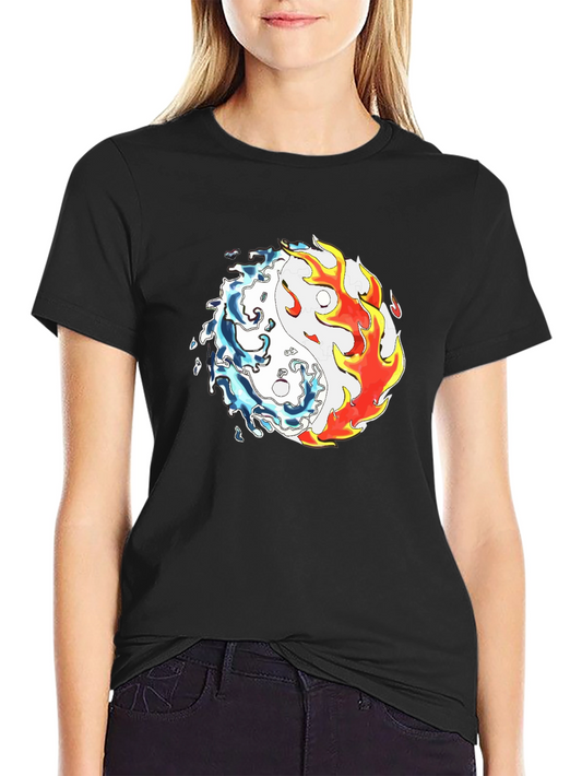 Yin Yang Fire & Water Graphic Tee - Balance & Style