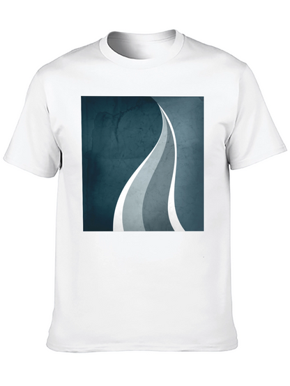 Abstract Wave Graphic Black T-Shirt