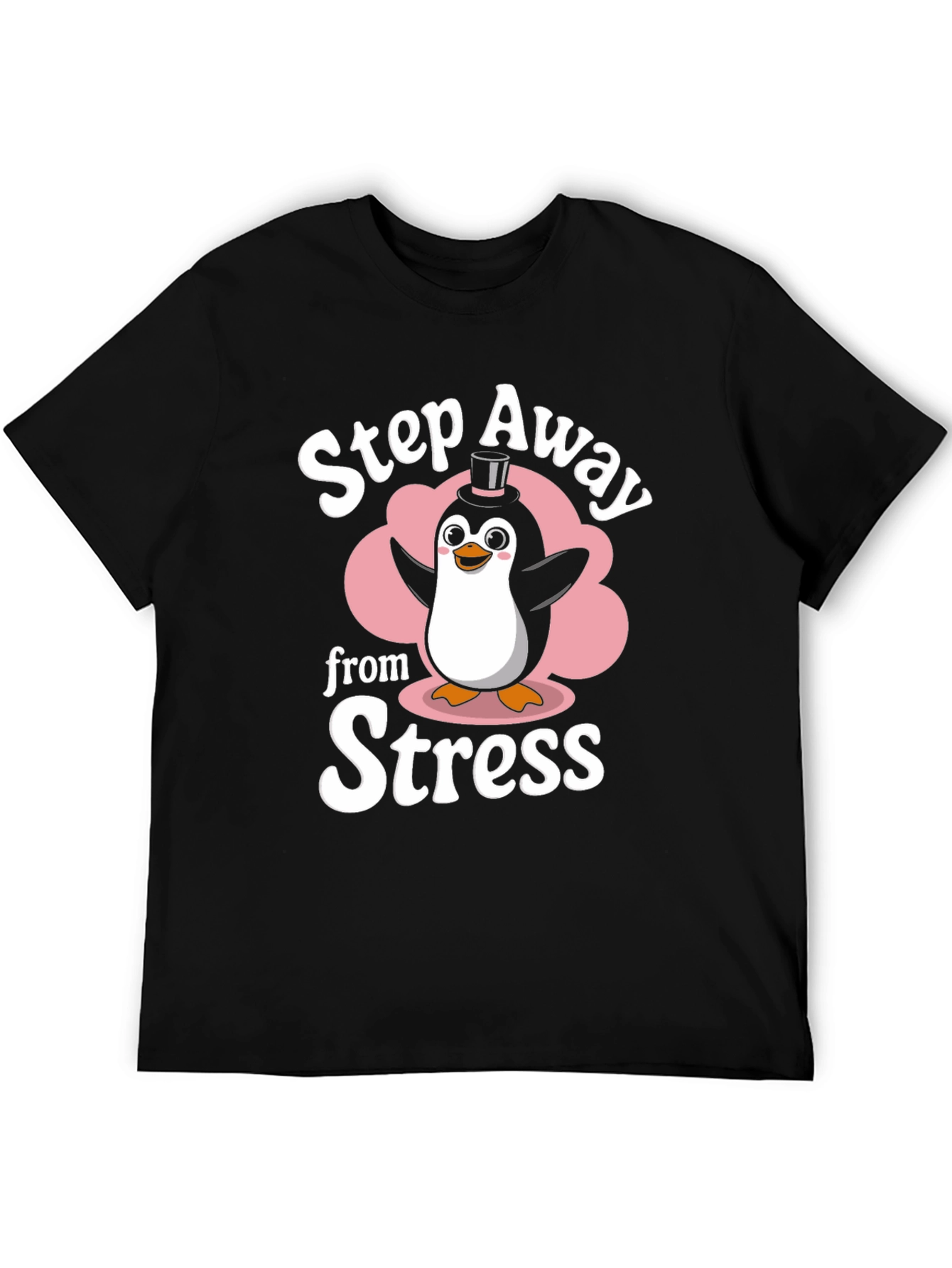 Step Away from Stress Penguin Graphic T-Shirt