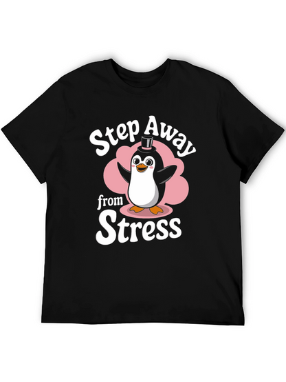 Step Away from Stress Penguin Graphic T-Shirt