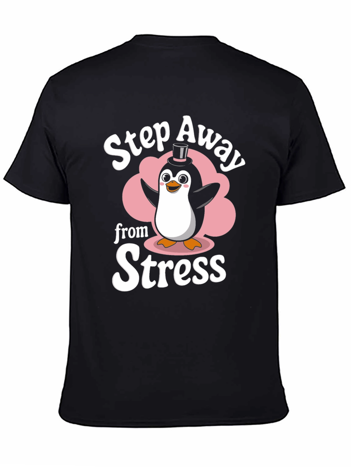 Step Away from Stress Penguin Graphic T-Shirt
