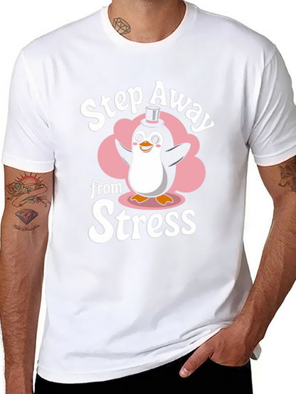 Step Away from Stress Penguin Graphic T-Shirt