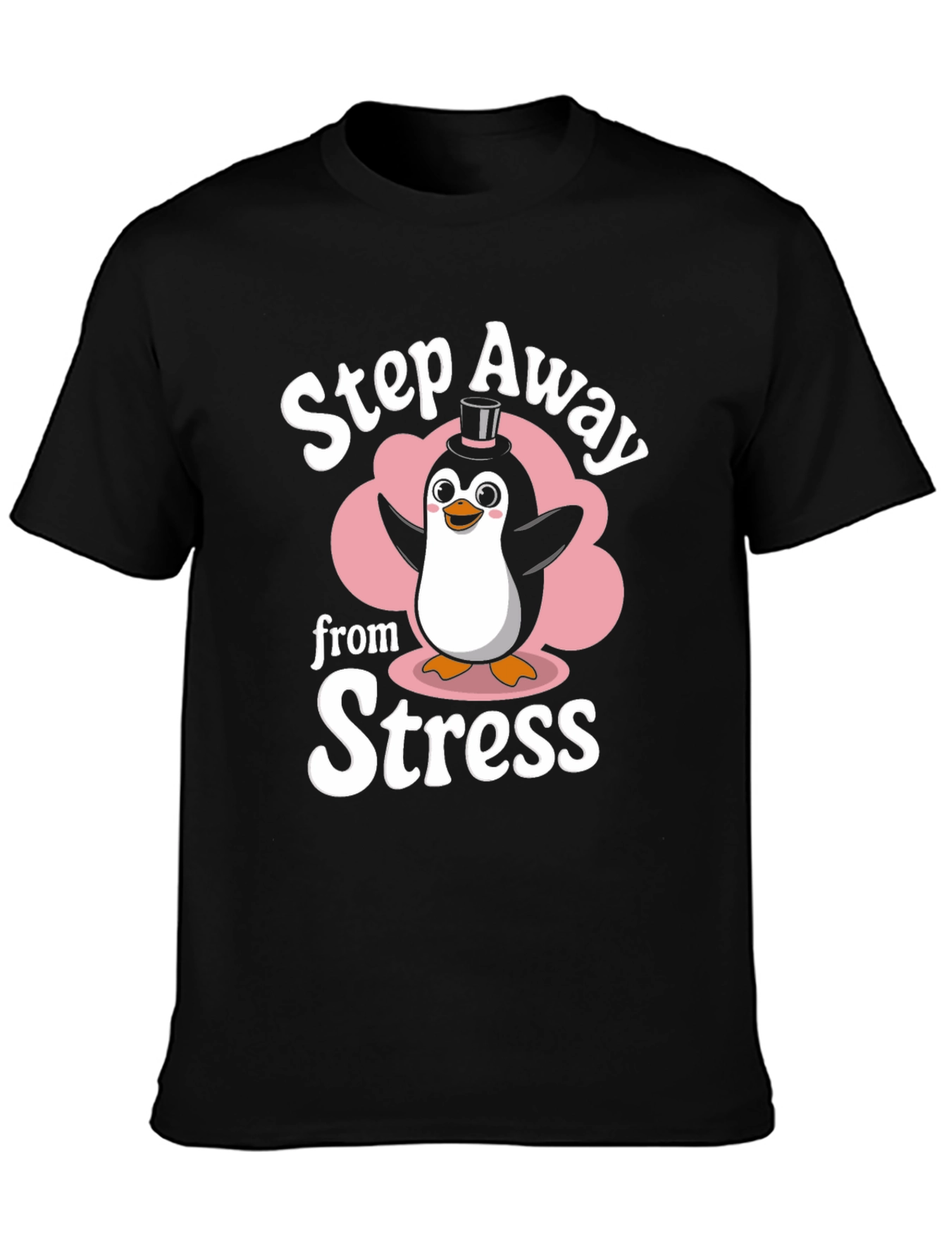 Step Away from Stress Penguin Graphic T-Shirt