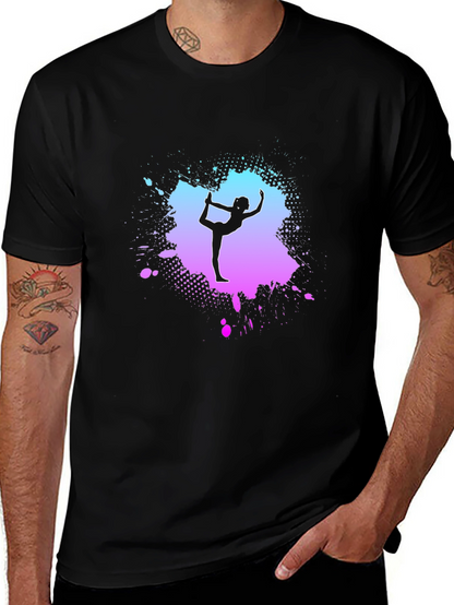 Yoga Pose Graphic T-Shirt - Trendy Mens Tee