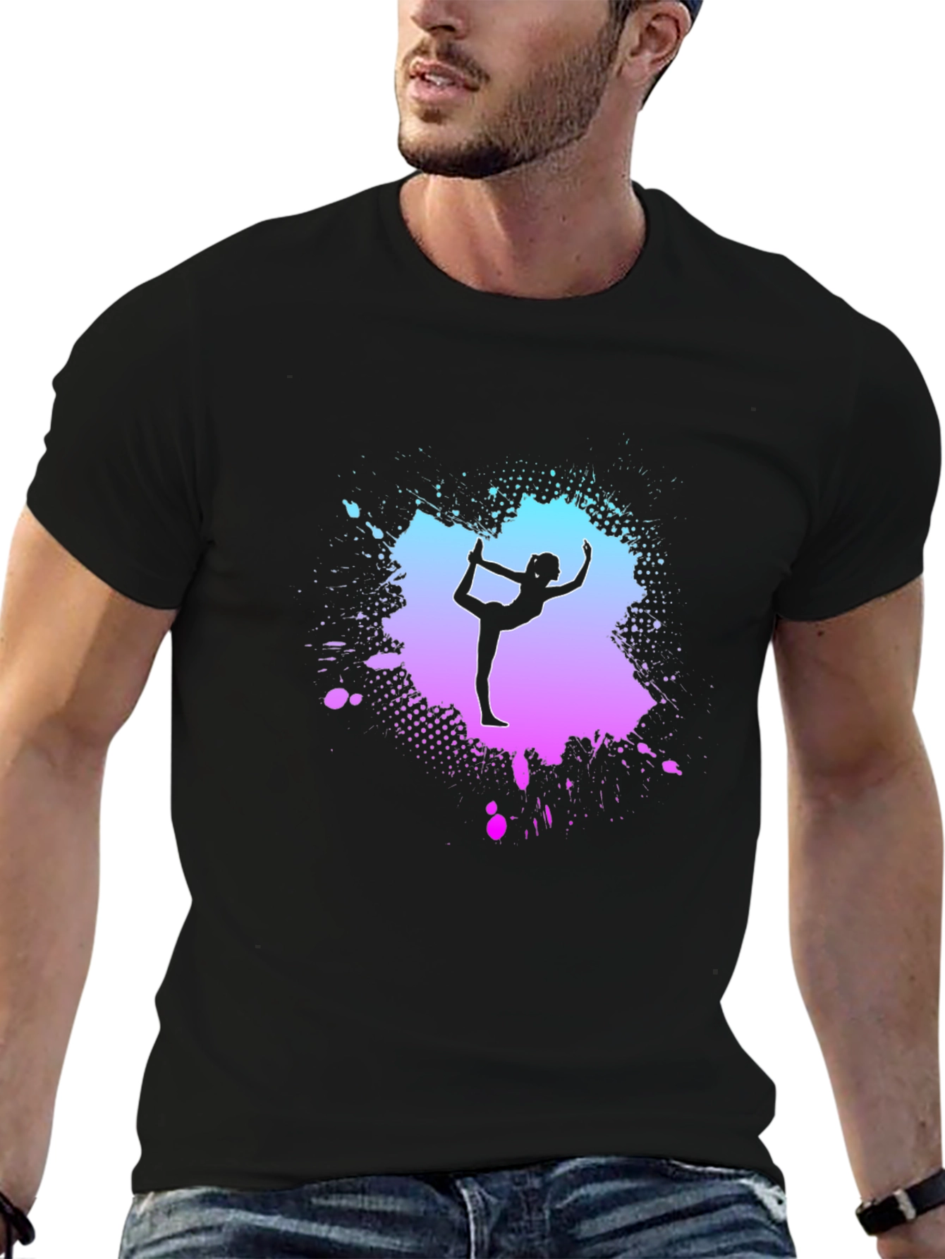 Yoga Pose Graphic T-Shirt - Trendy Mens Tee