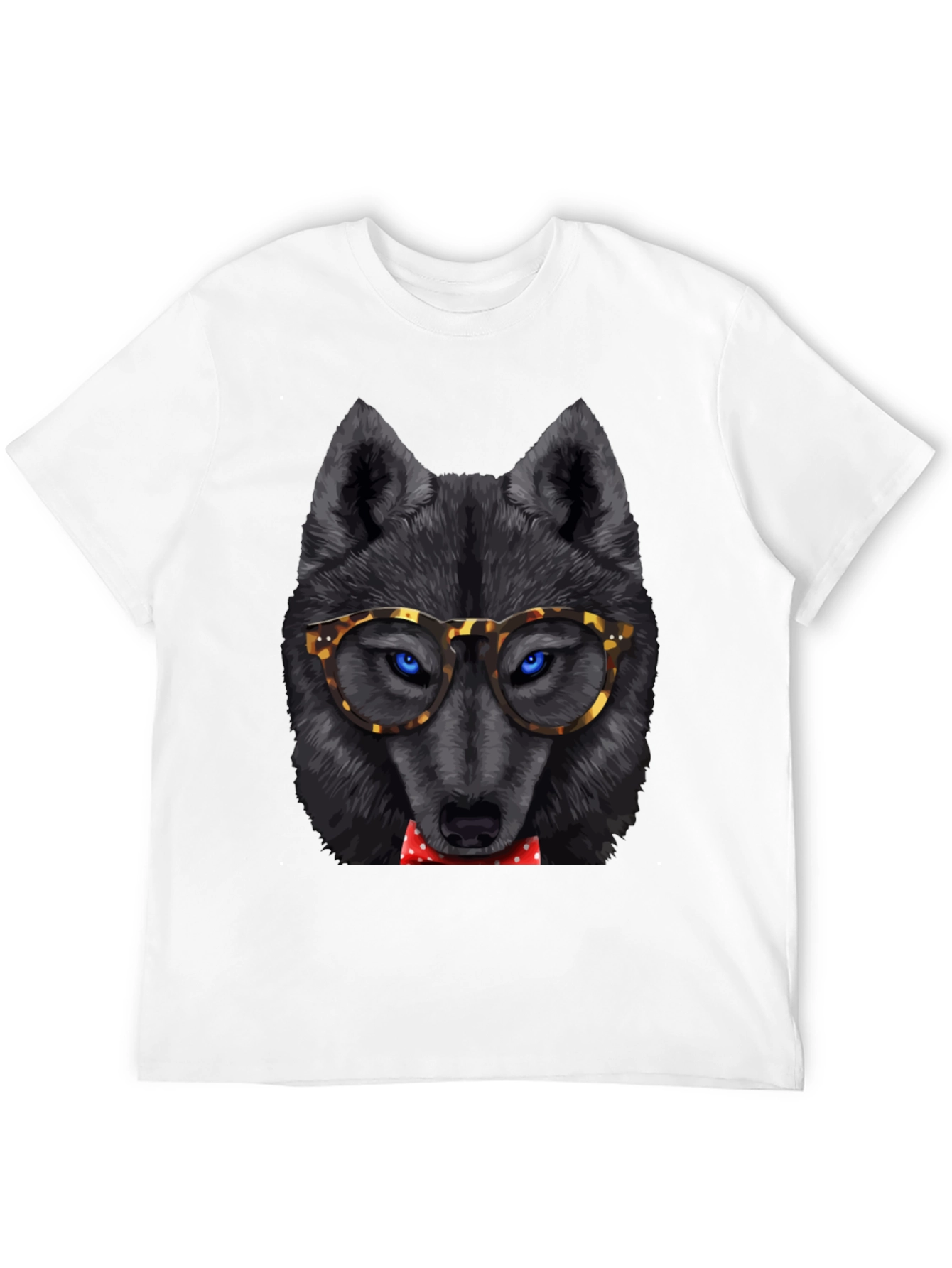 Wolf with Glasses Graphic T-Shirt
