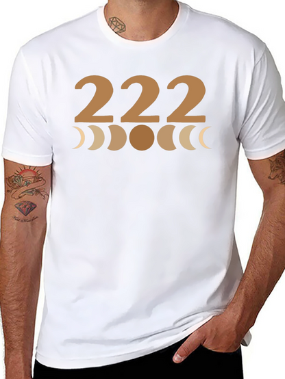 222 Moon Phase Graphic Tee - Black Cotton T-Shirt