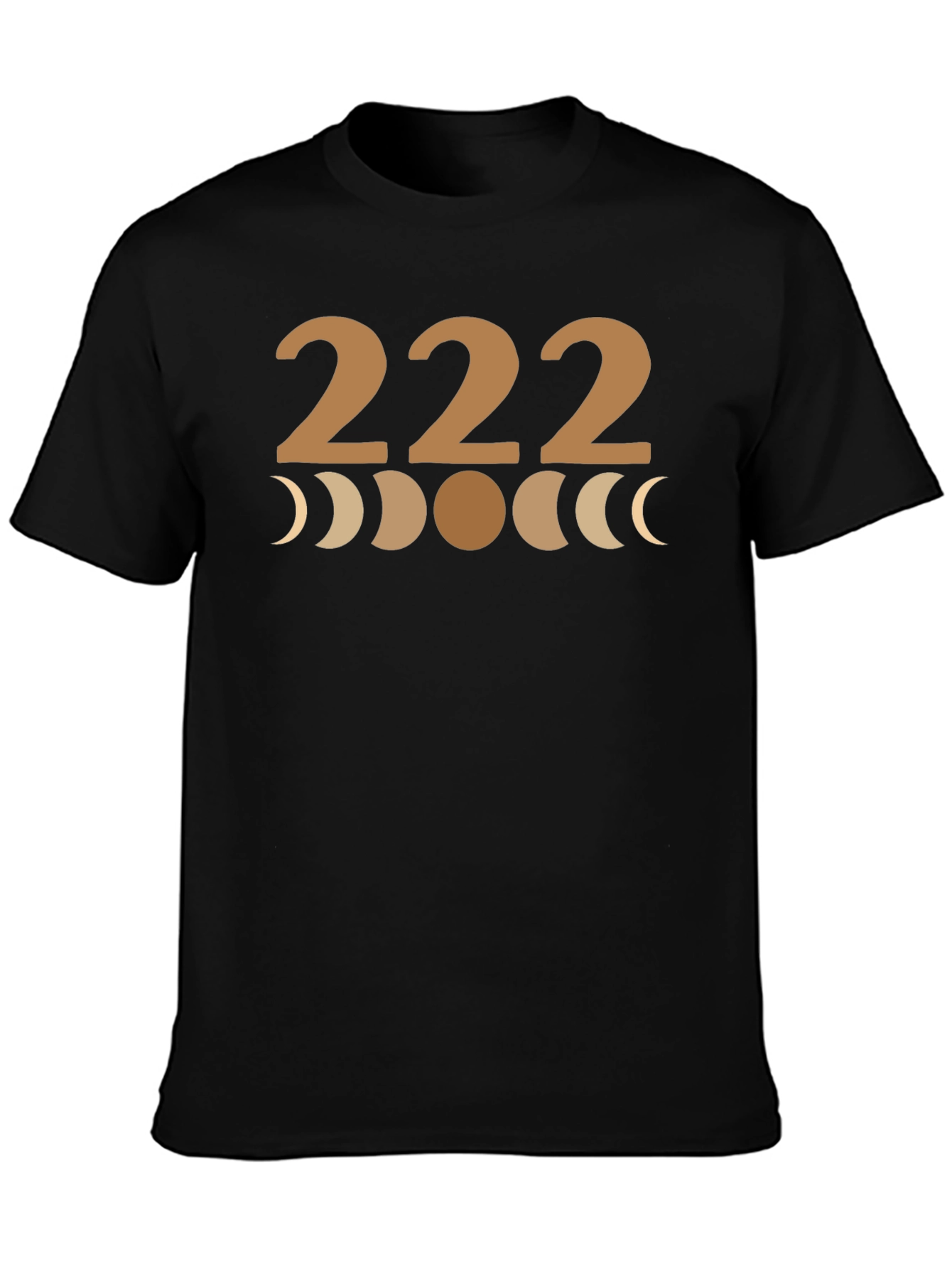 222 Moon Phase Graphic Tee - Black Cotton T-Shirt