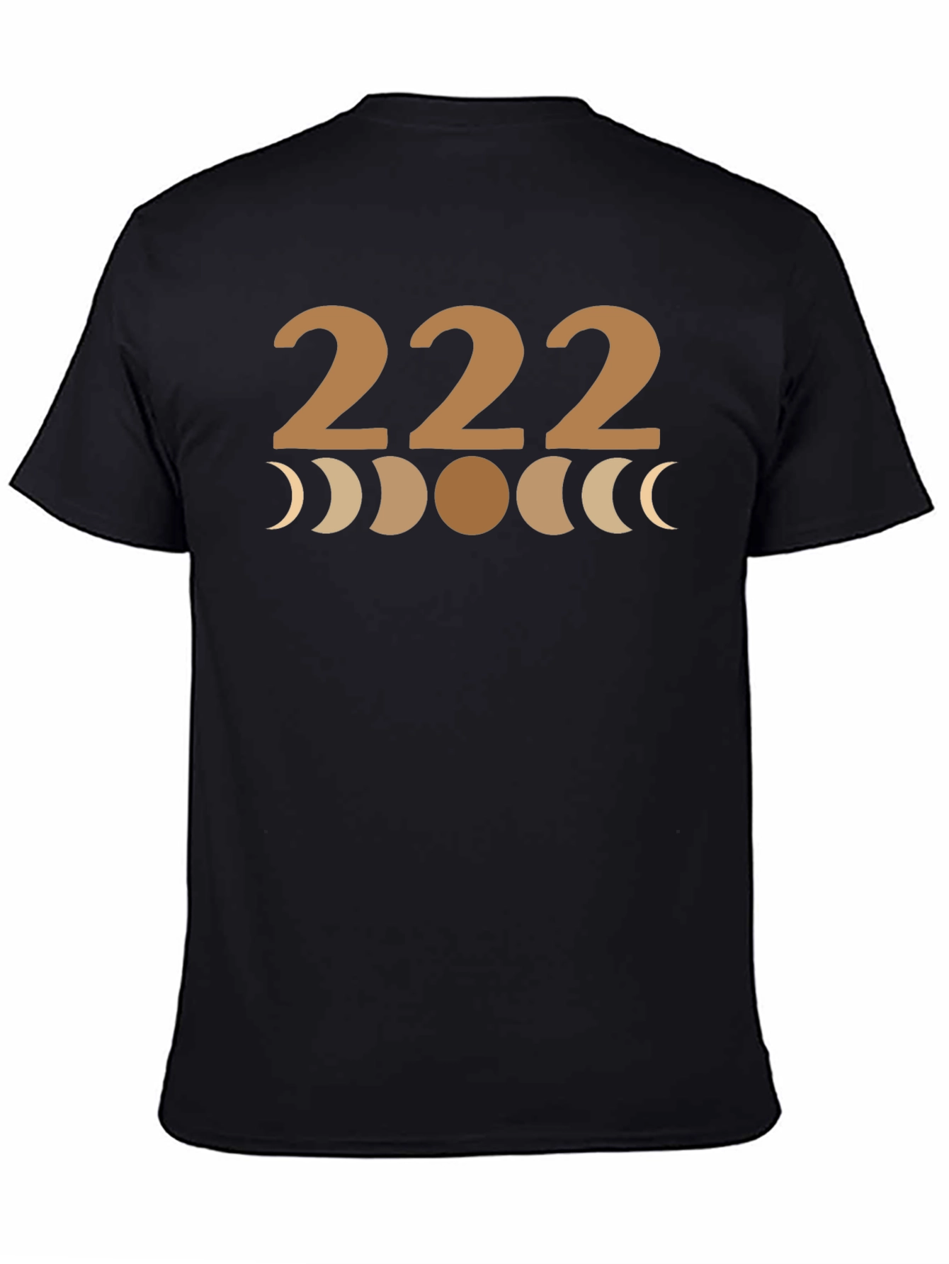 222 Moon Phase Graphic Tee - Black Cotton T-Shirt