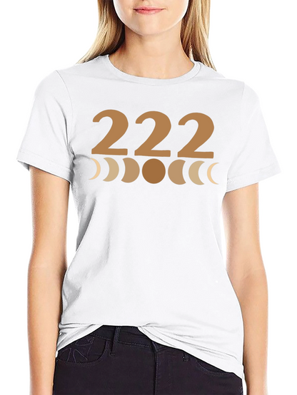 222 Moon Phase Graphic Tee - Black Cotton T-Shirt