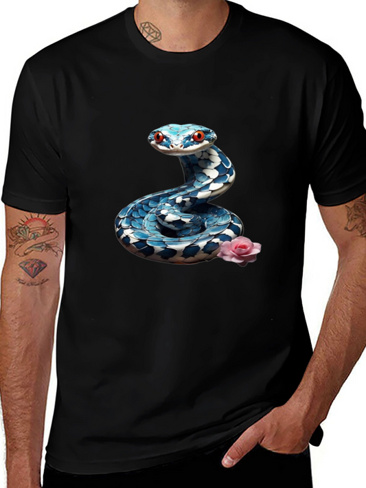 Snake & Rose Graphic Tee - Cool Print Shirt