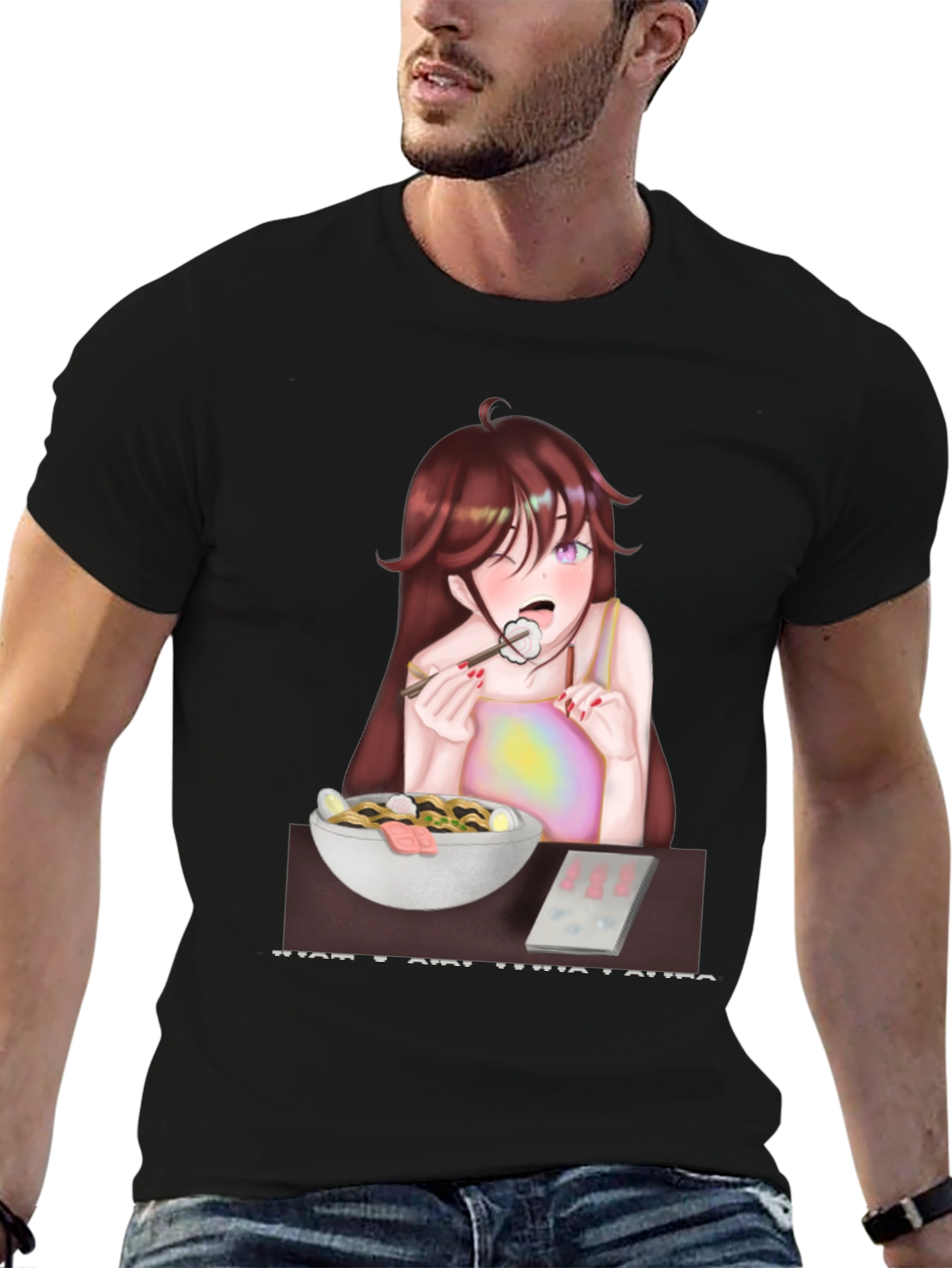 Anime Girl Eating Ramen T-Shirt