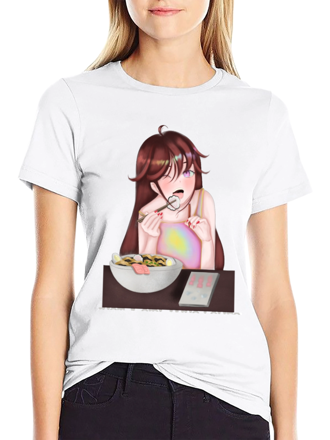 Anime Girl Eating Ramen T-Shirt