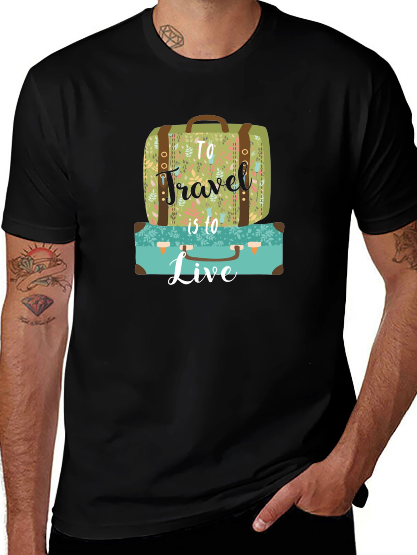 Travel to Live Suitcase Graphic Tee
