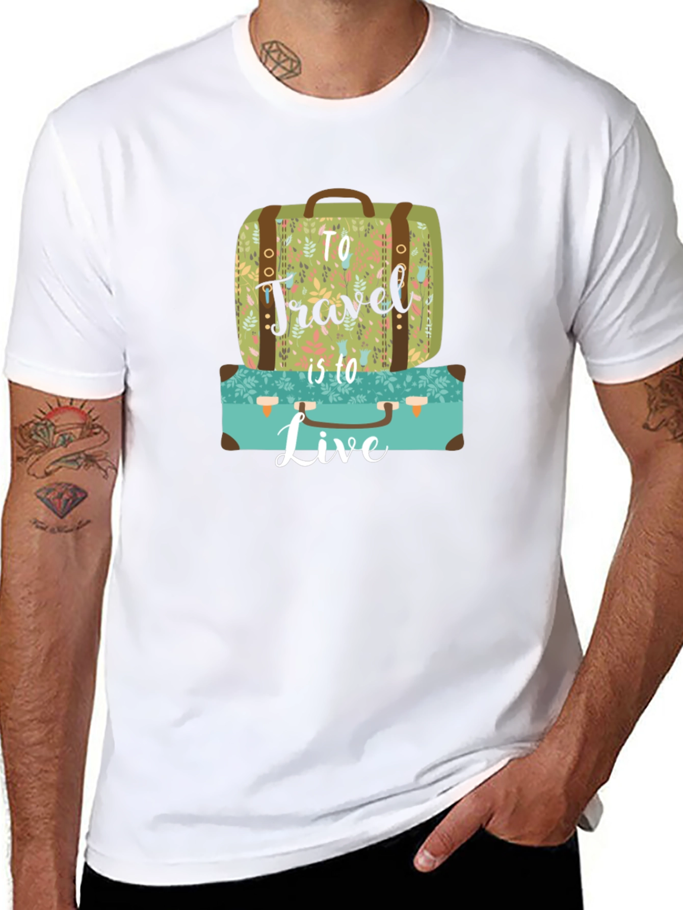 Travel to Live Suitcase Graphic Tee