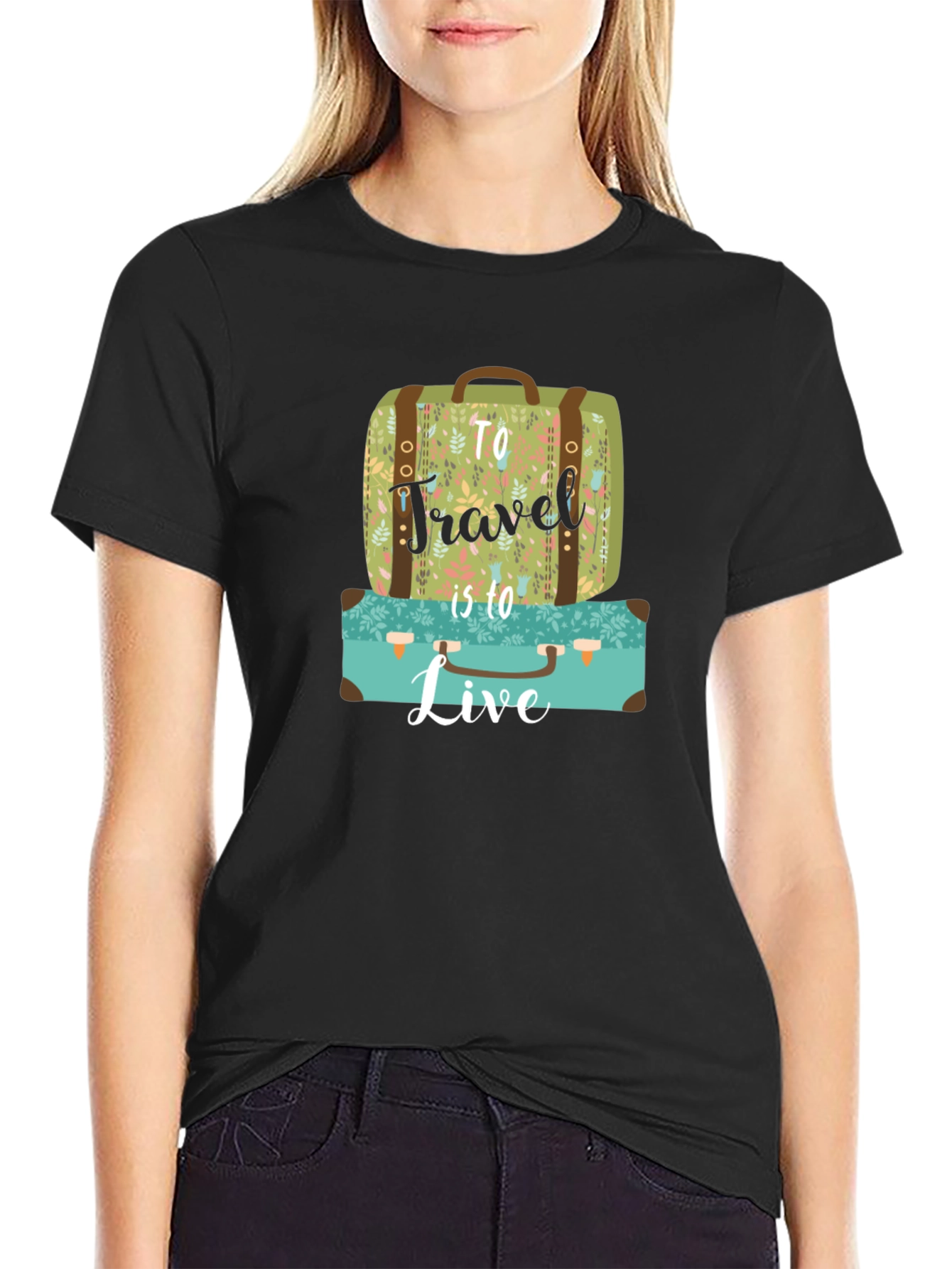 Travel to Live Suitcase Graphic Tee