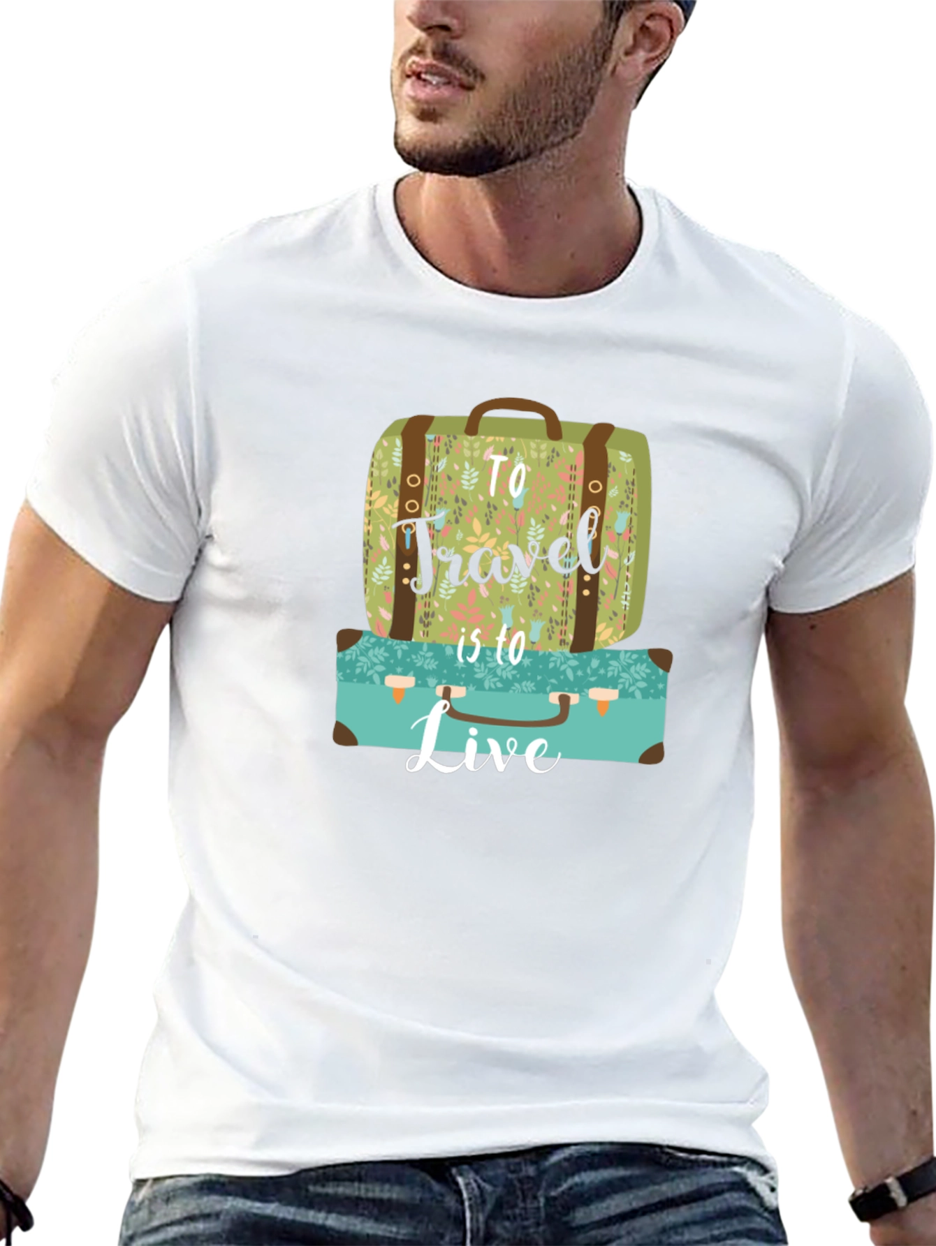 Travel to Live Suitcase Graphic Tee