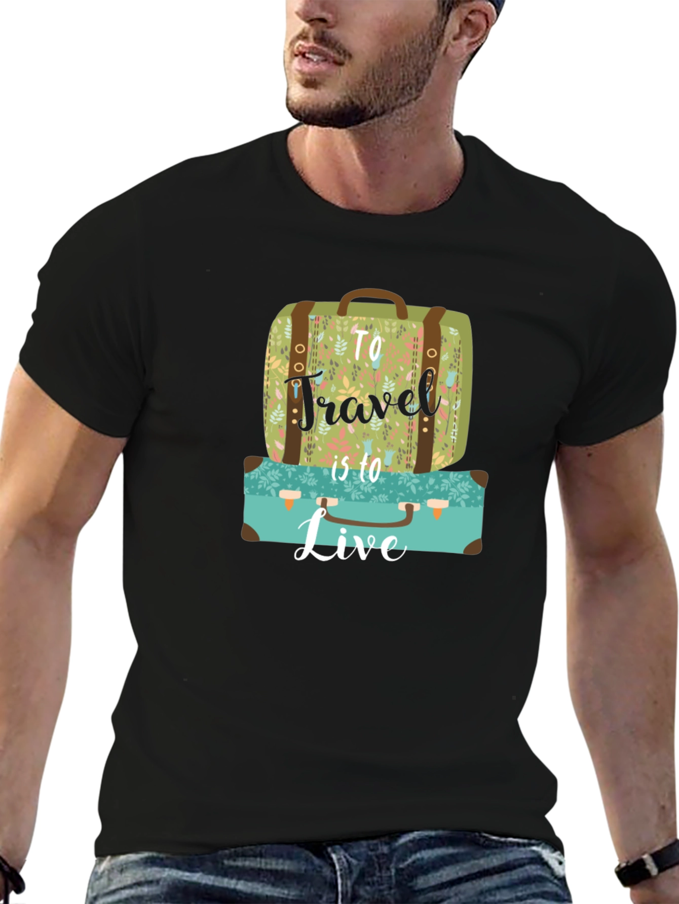 Travel to Live Suitcase Graphic Tee