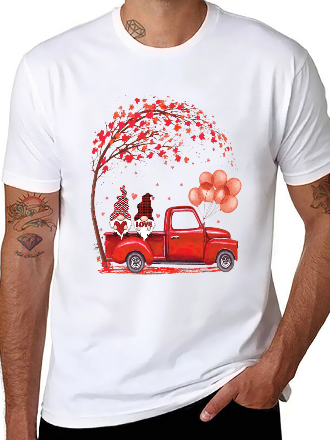 Valentines Gnome Truck T-Shirt - Love