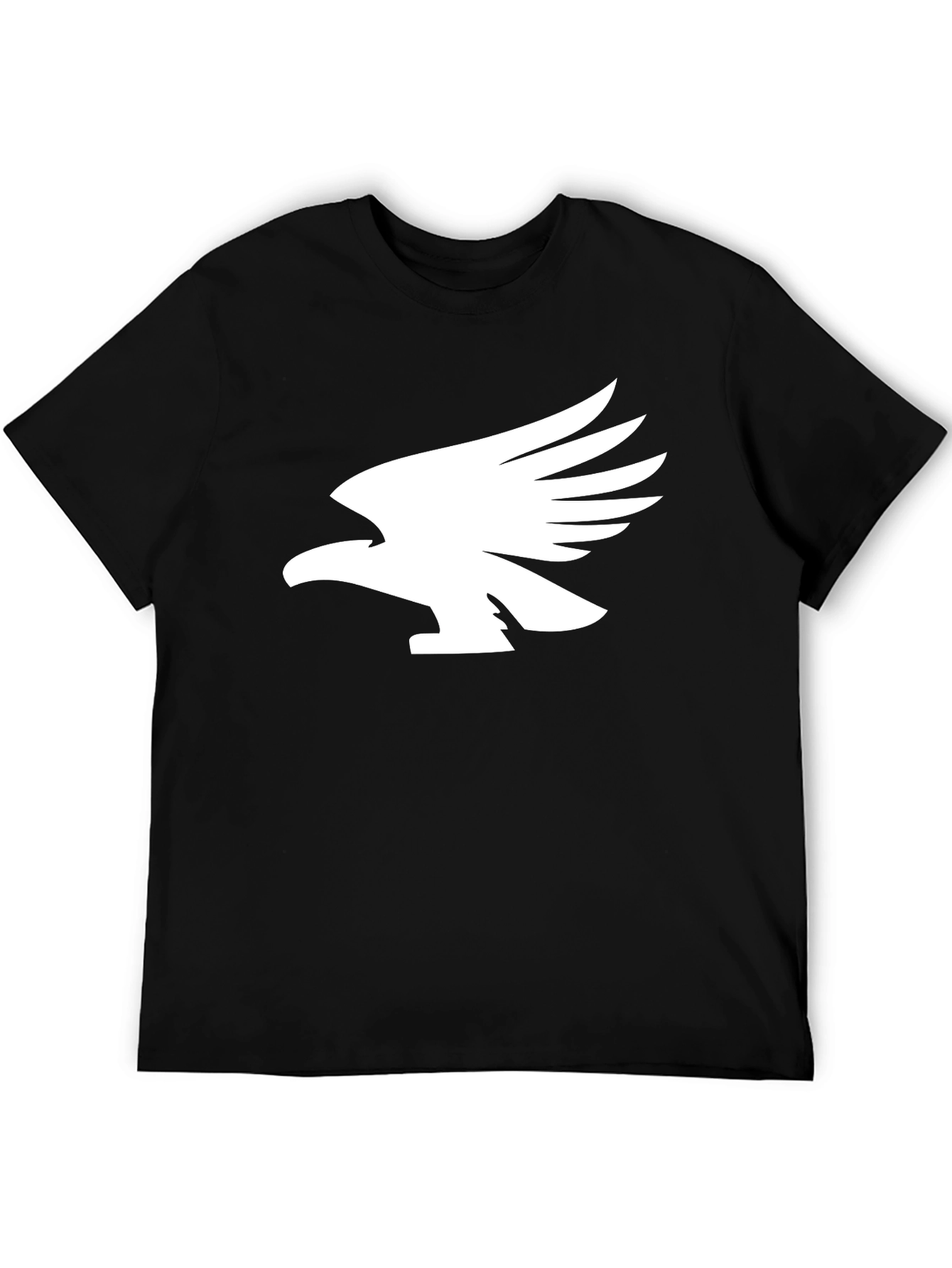 Black T-Shirt with White Eagle Graphic