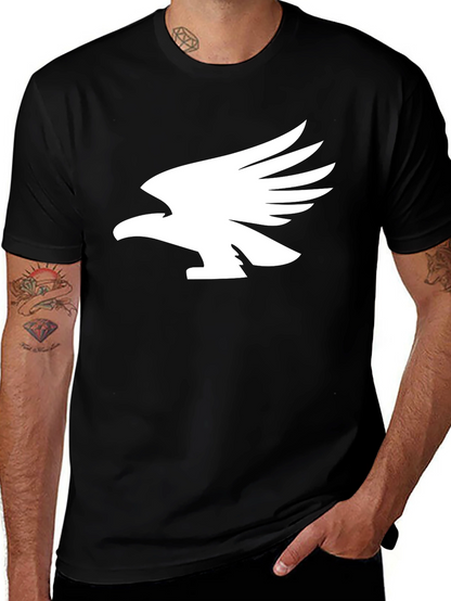 Black T-Shirt with White Eagle Graphic