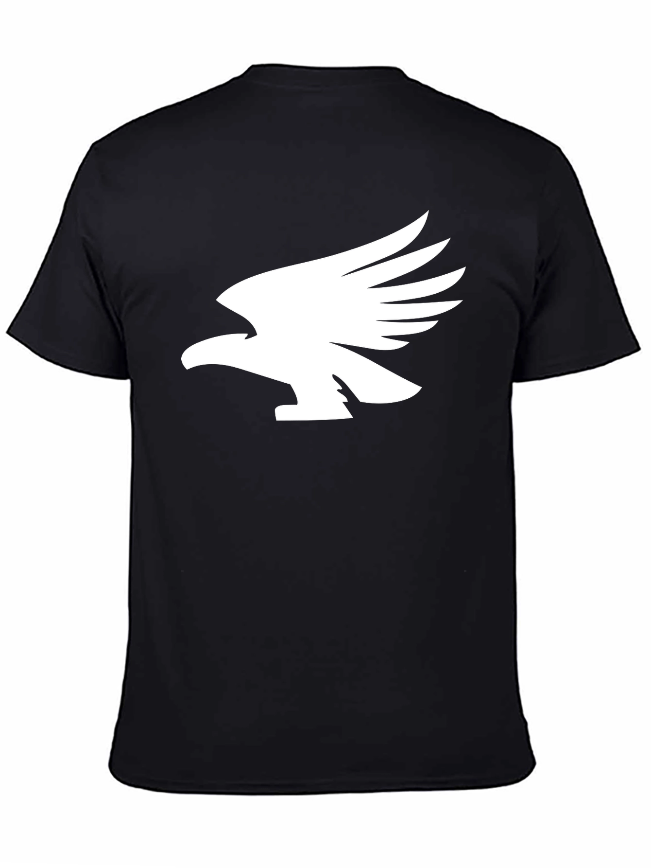 Black T-Shirt with White Eagle Graphic