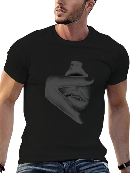 Abstract Face Graphic Black T-Shirt