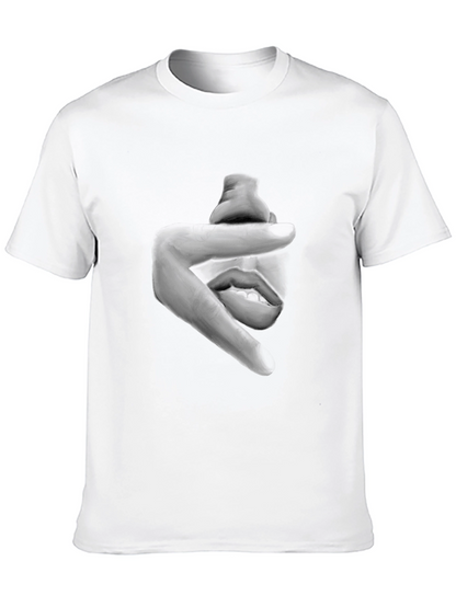 Abstract Face Graphic Black T-Shirt