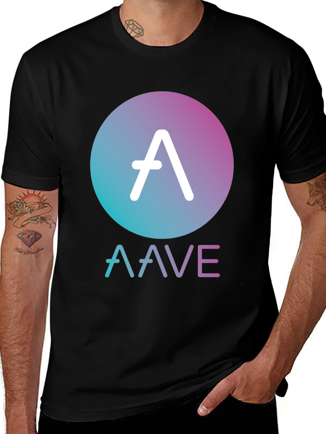 AAVE Crypto Black T-Shirt