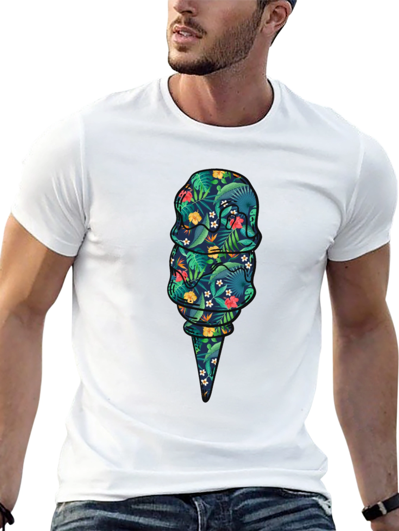 Tropical Ice Cream Graphic T-Shirt