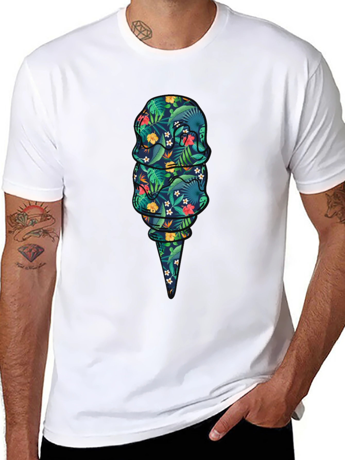 Tropical Ice Cream Graphic T-Shirt