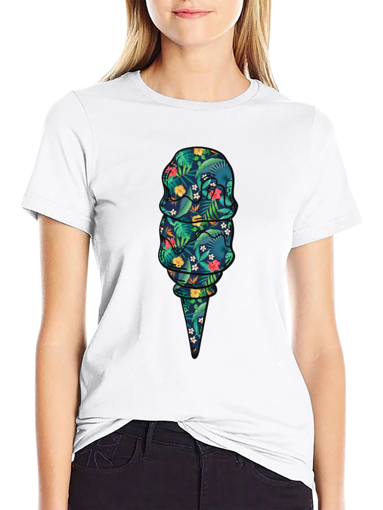 Tropical Ice Cream Graphic T-Shirt