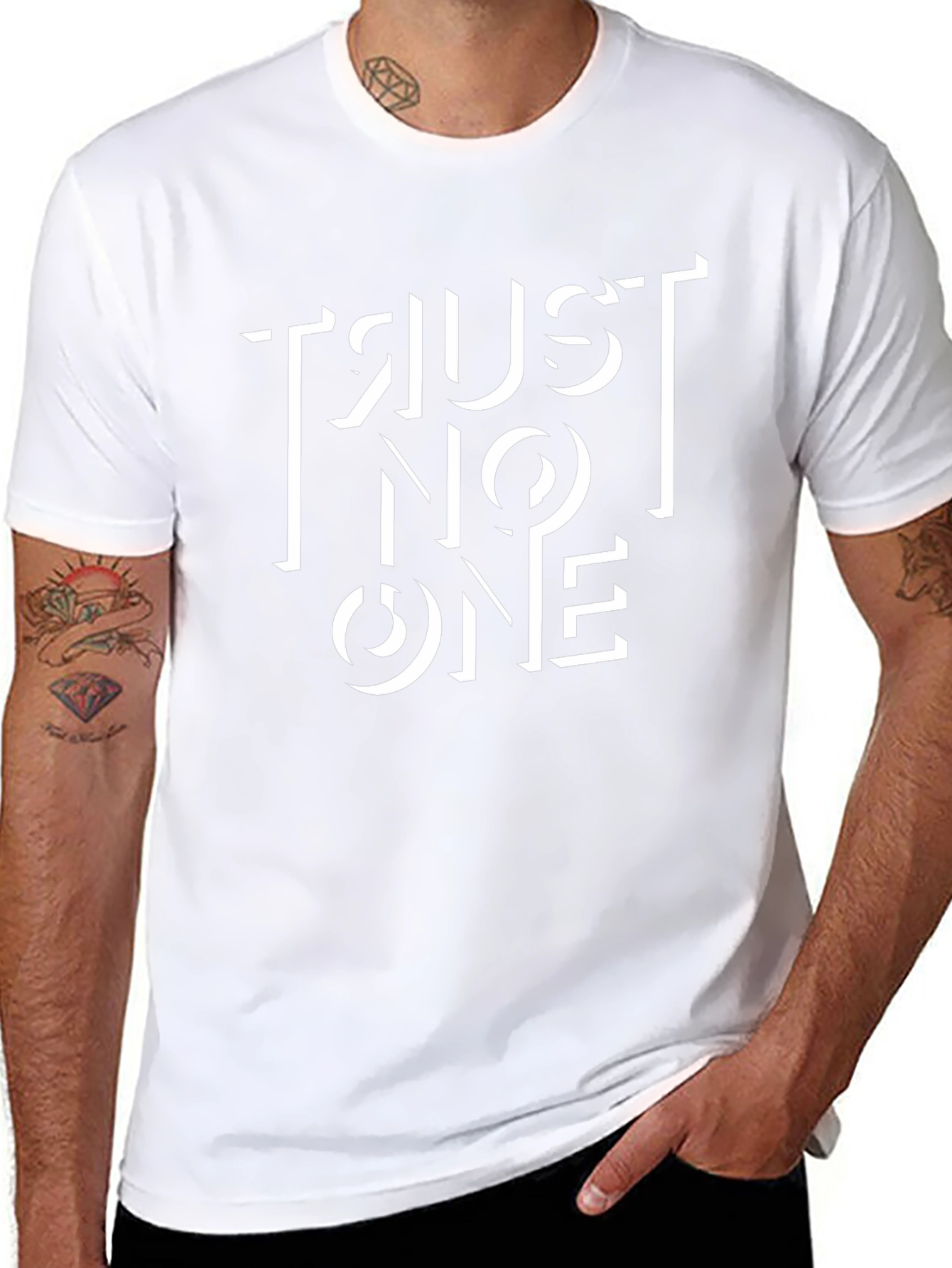 Trust No One Graphic Tee - Mens Black T-Shirt