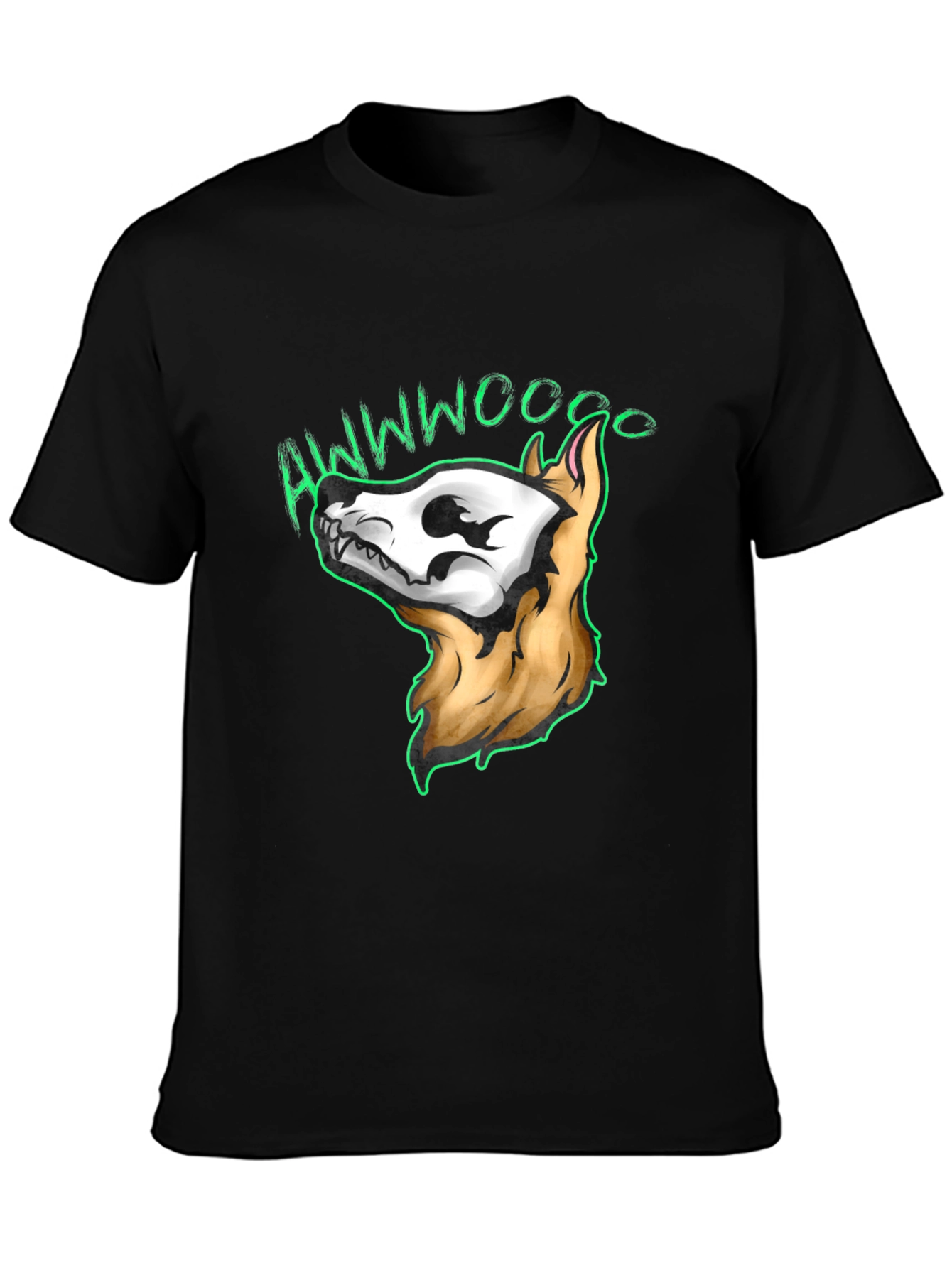 Awwwwoooo Skeleton Dog T-Shirt