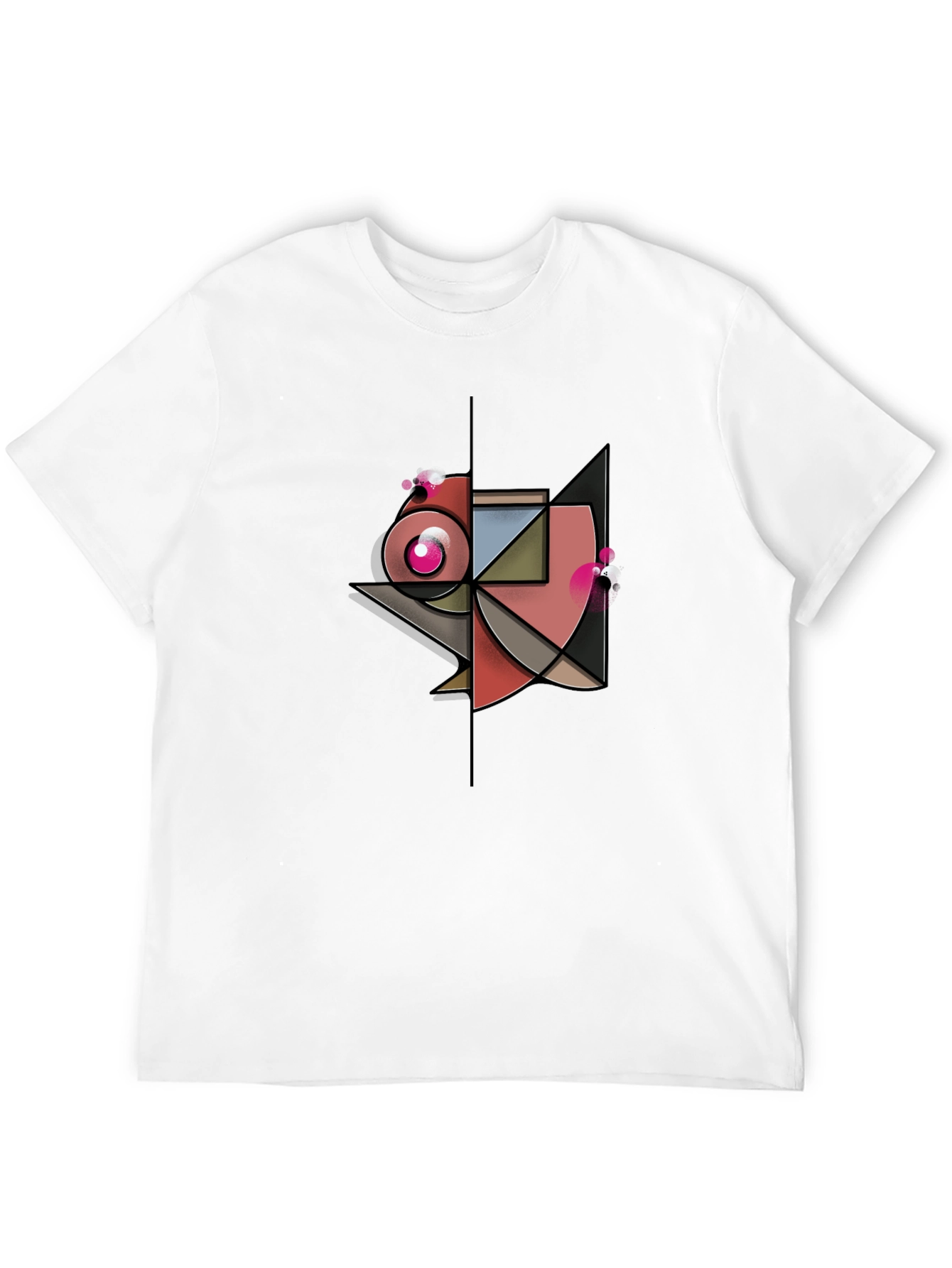 Abstract Geometric Design Black T-Shirt