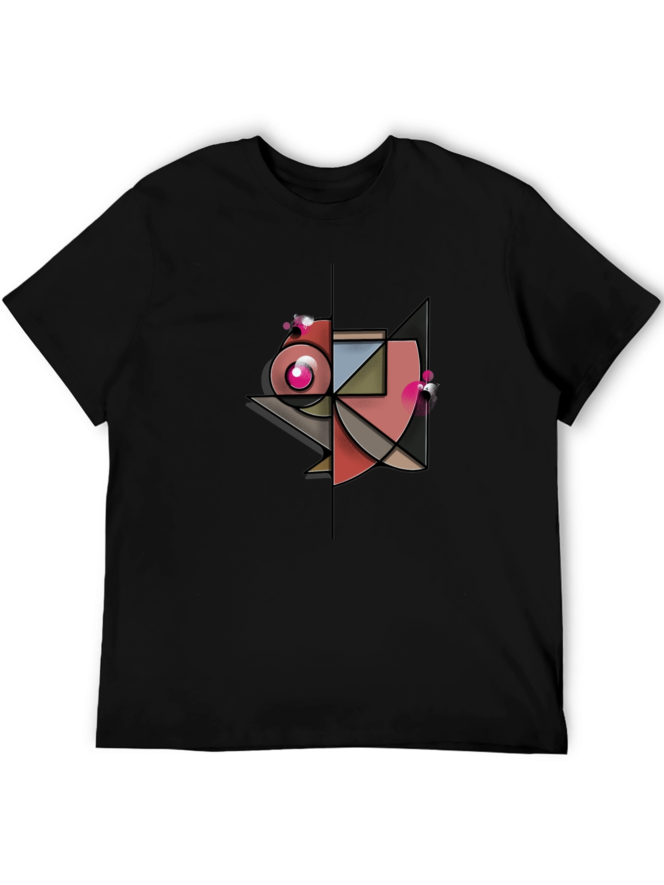 Abstract Geometric Design Black T-Shirt
