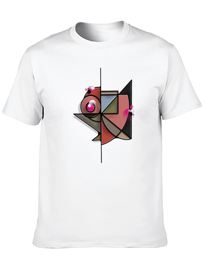 Abstract Geometric Design Black T-Shirt