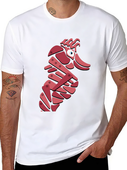 Abstract Seahorse Graphic T-Shirt - Unique Design