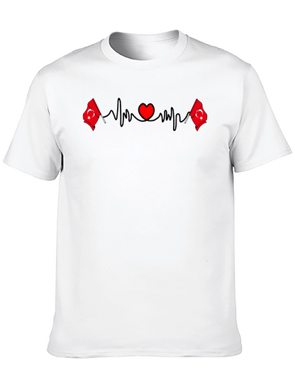 Turkey Flag Heartbeat T-Shirt - Black