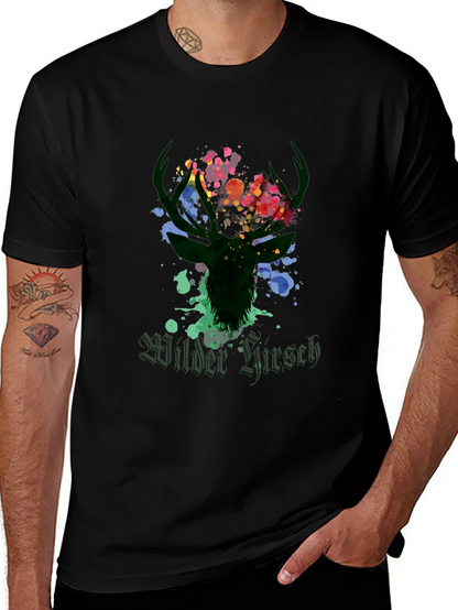 Wilder Hirsch Graphic Tee - Stylish Mens Black T-Shirt