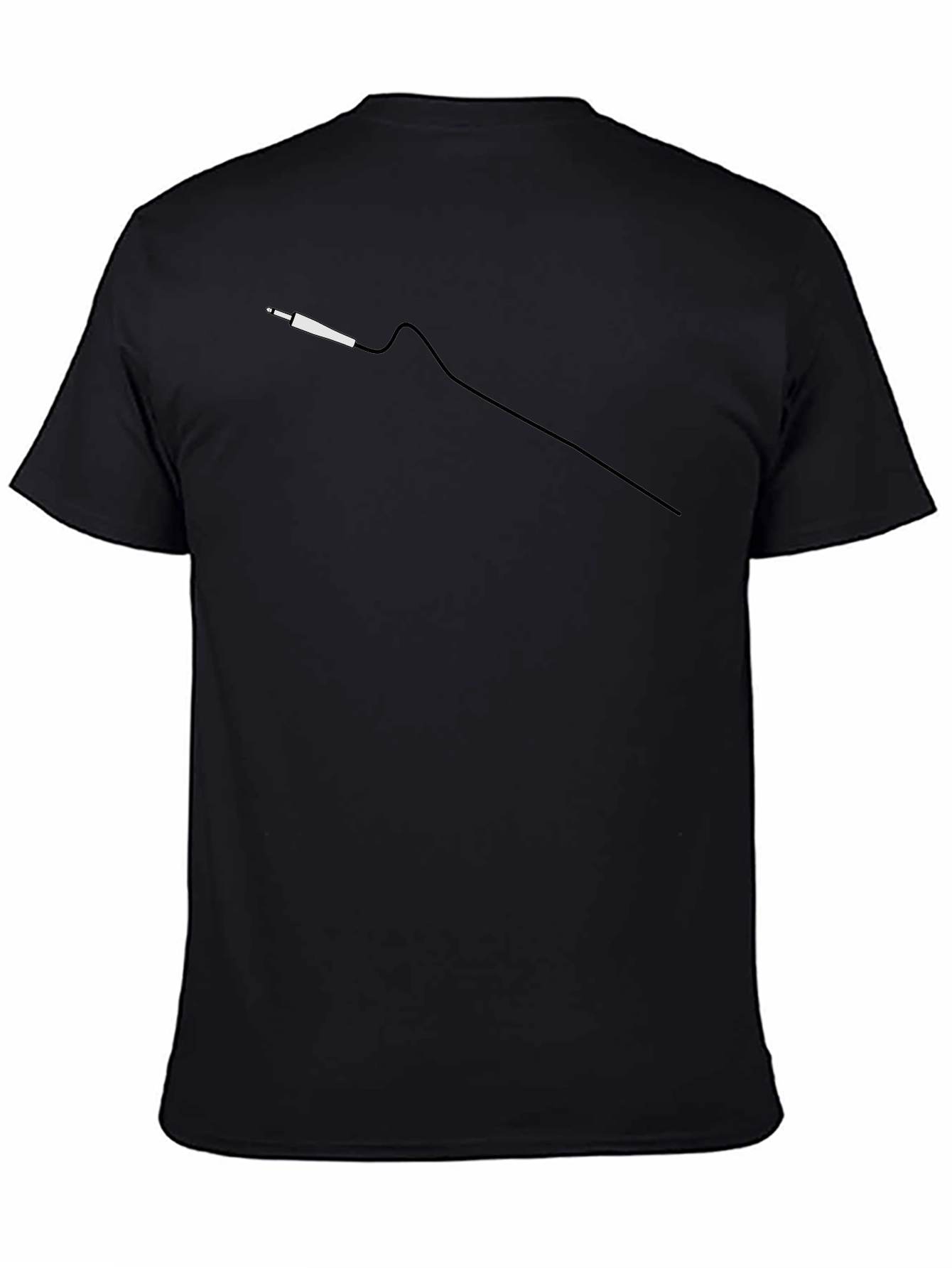 Black T-Shirt with Audio Jack Graphic