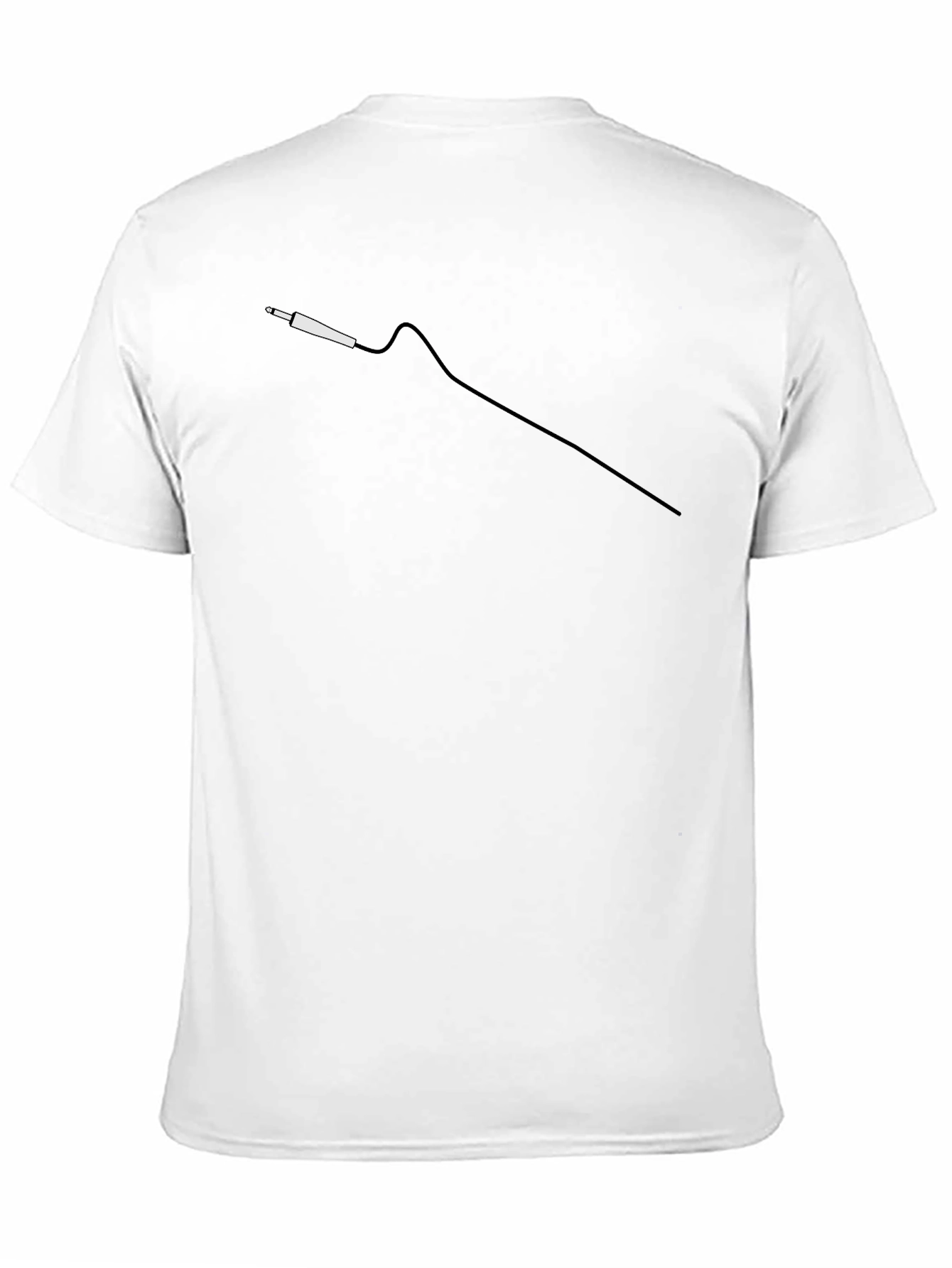 Black T-Shirt with Audio Jack Graphic