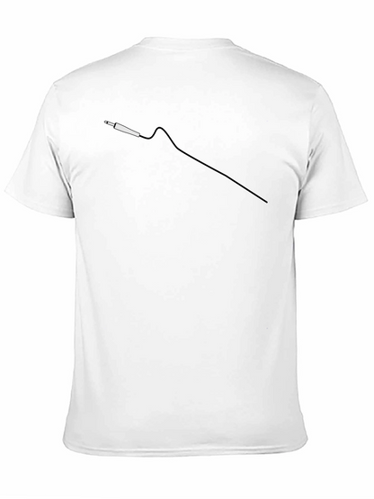Black T-Shirt with Audio Jack Graphic