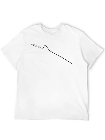 Black T-Shirt with Audio Jack Graphic