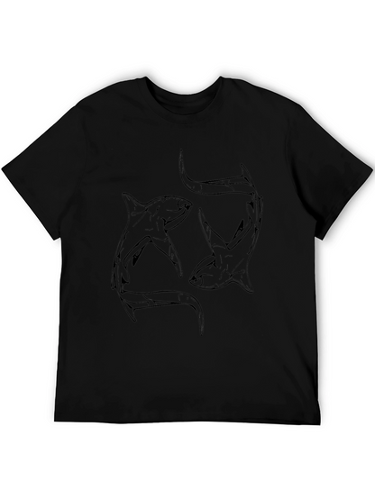 Black Shark Outline Graphic Tee