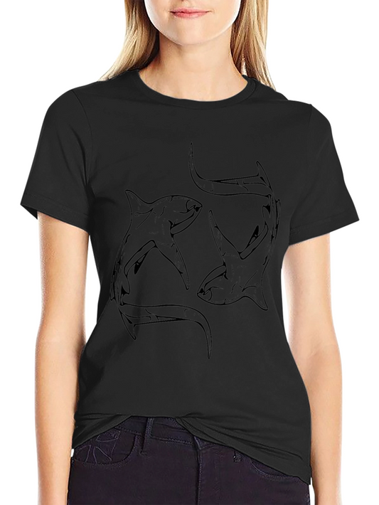 Black Shark Outline Graphic Tee