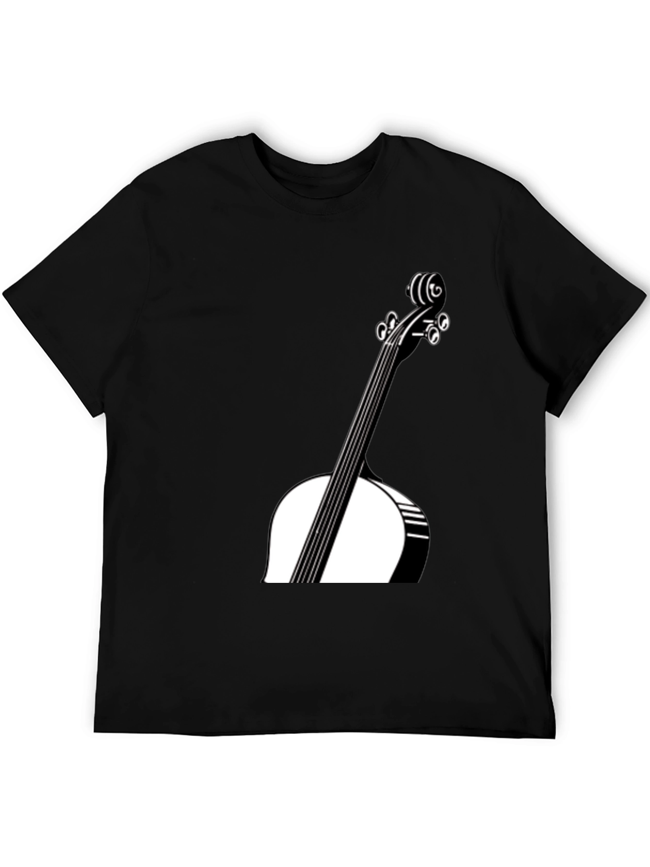 Black Cello Graphic Tee - Musician Style