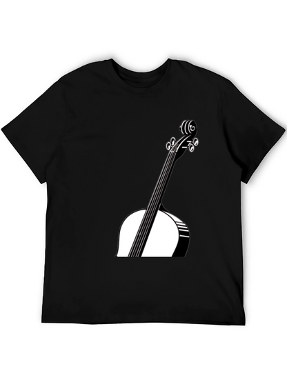 Black Cello Graphic Tee - Musician Style