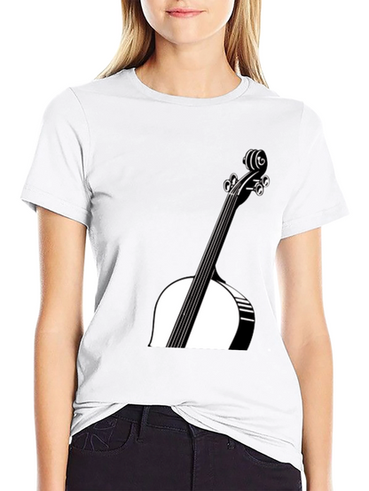 Black Cello Graphic Tee - Musician Style